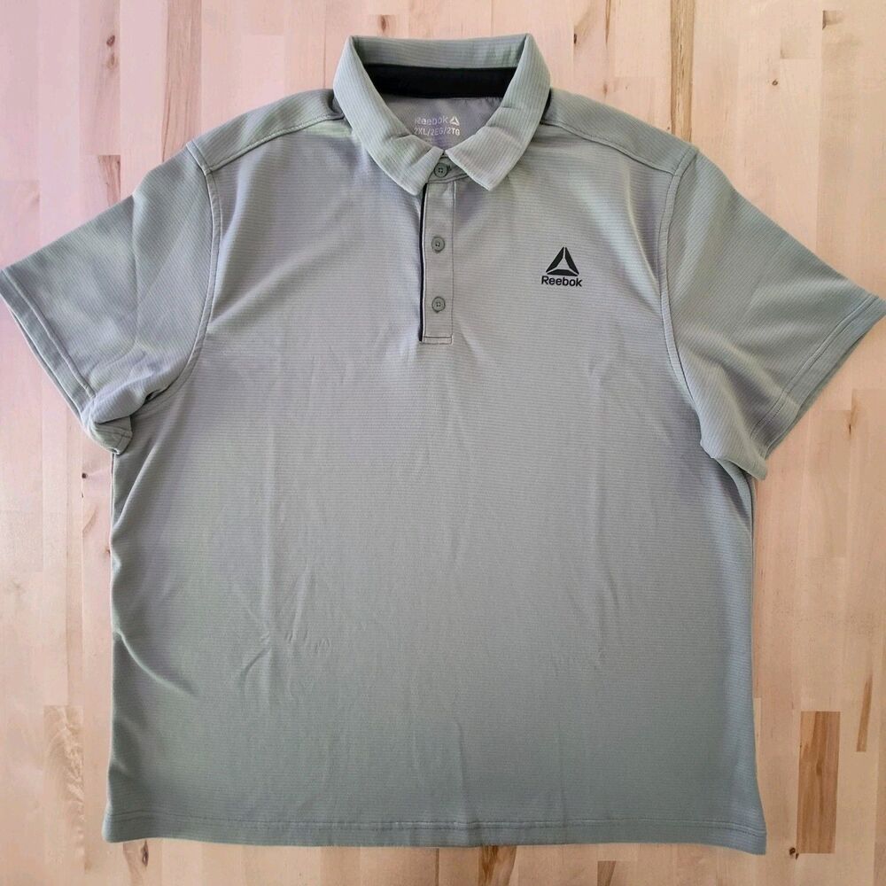 Reebok Mens Polo Shirt 2XL Olive Green Preppy Athleisure Golf
